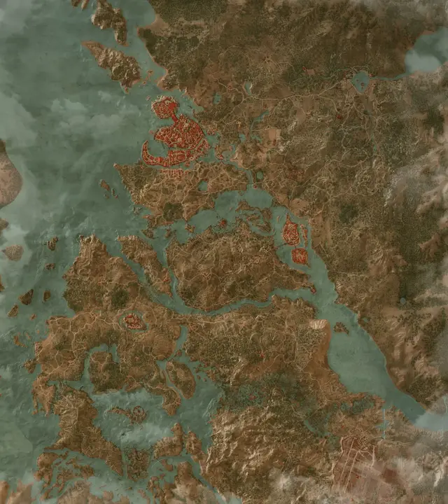 Velen & Novigrad map from The Witcher 3